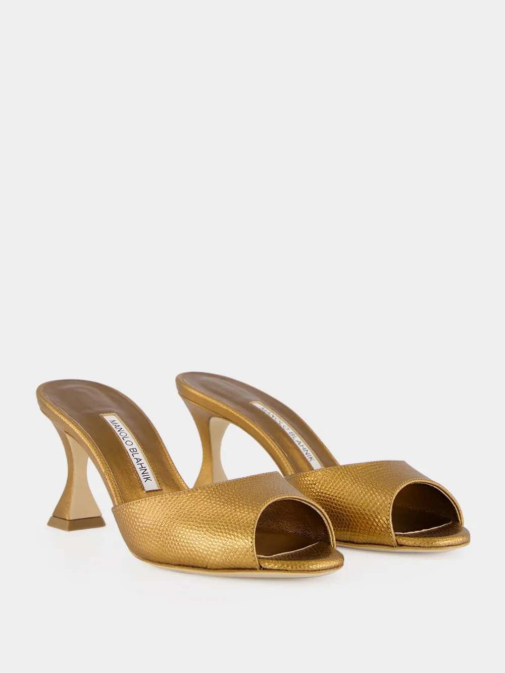 Gold Jadaron 70 Leather Heeled Mules sold by Fashion Clinic product image thumbnail 3