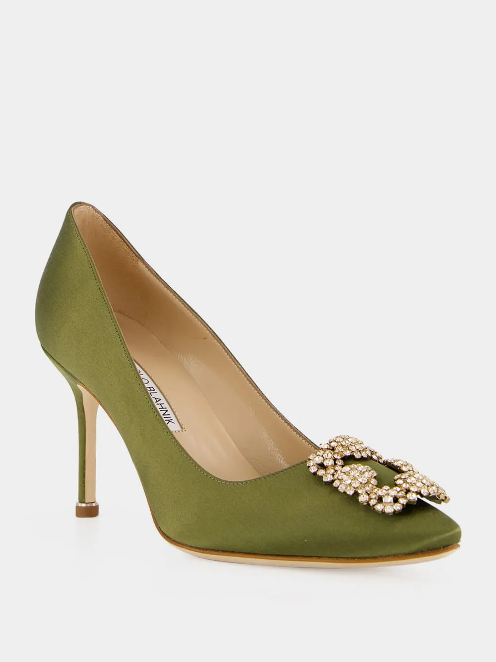 Olive Hangisi 90 Satin Jewel Pumps sold by Fashion Clinic product image thumbnail 2
