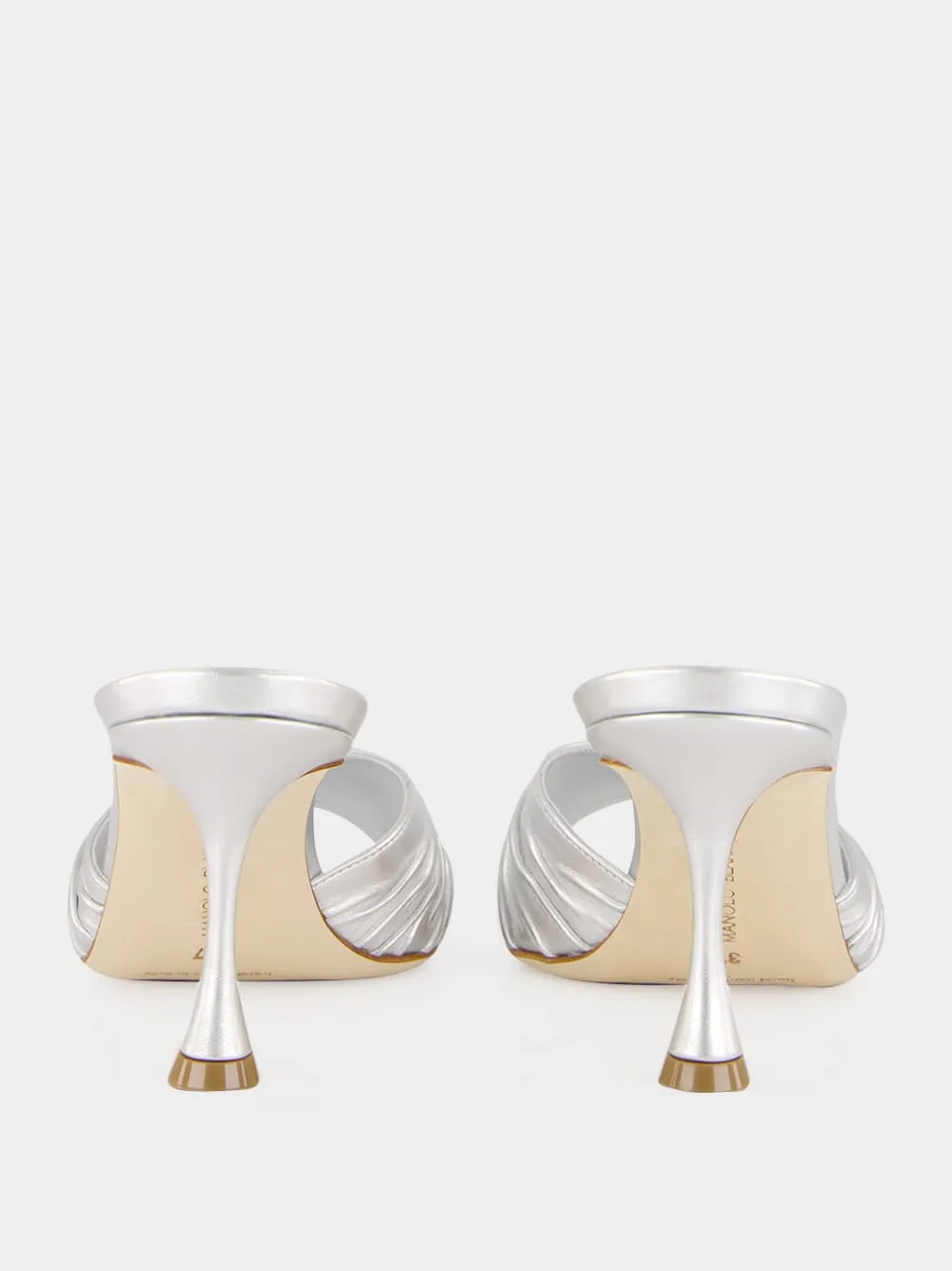 Silver Pirua 70 Nappa Heeled Mules sold by Fashion Clinic product image thumbnail 5