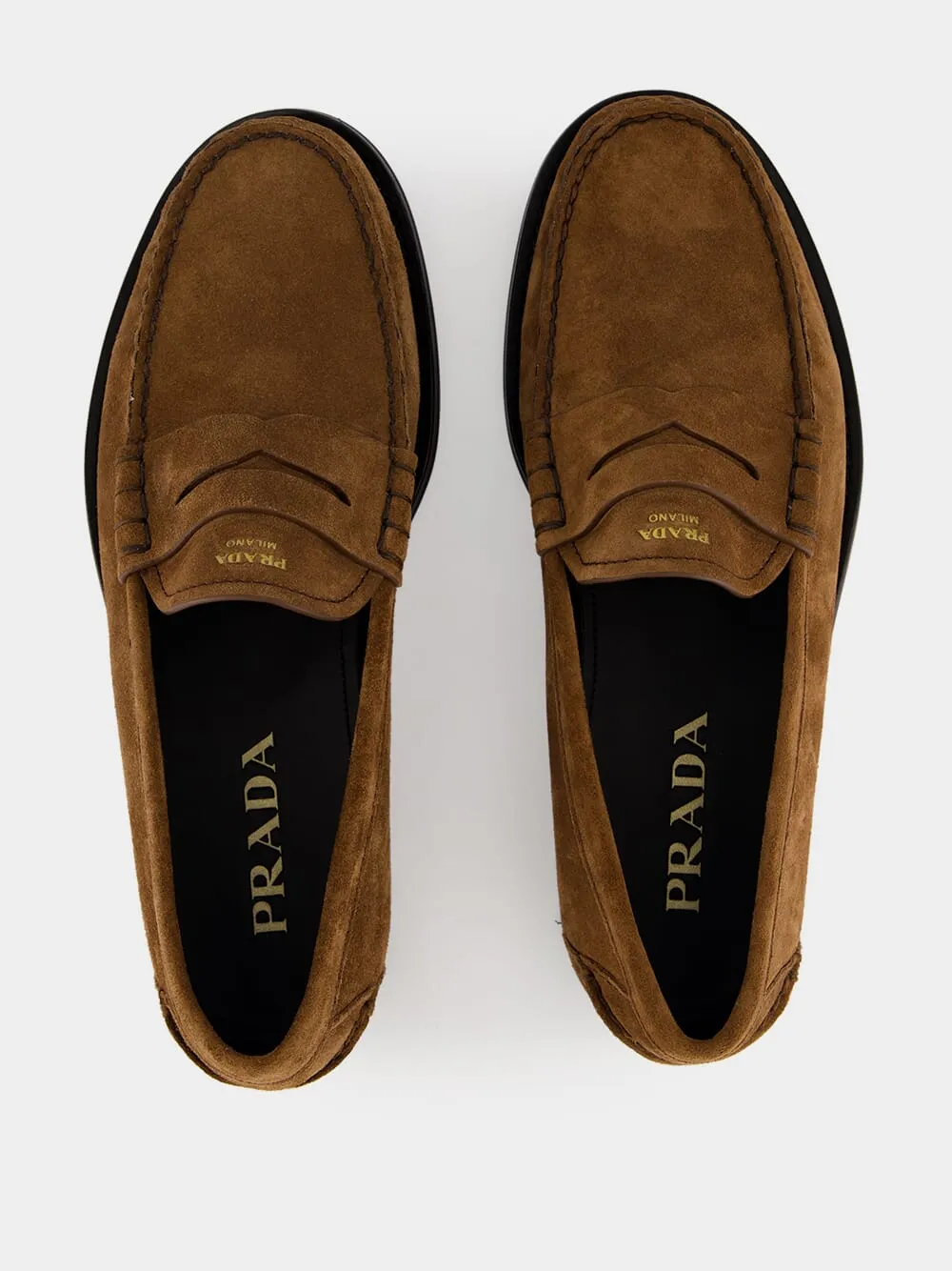 Cocoa Brown Suede Penny Loafers sold by Fashion Clinic product image thumbnail 4