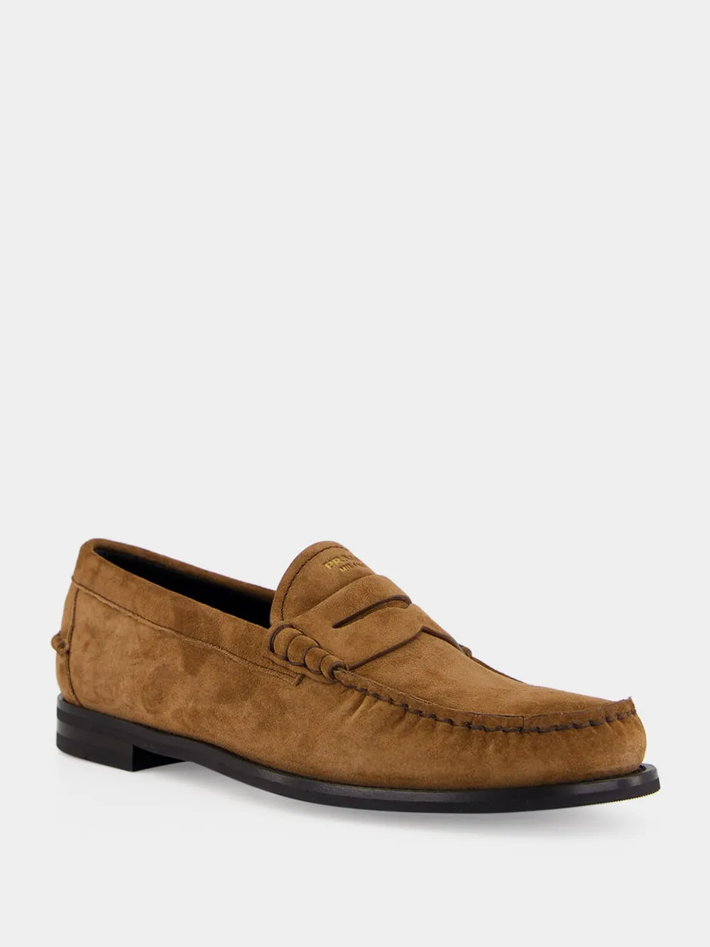 Cocoa Brown Suede Penny Loafers sold by Fashion Clinic product image thumbnail 2
