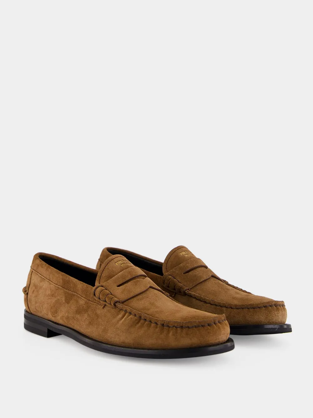 Cocoa Brown Suede Penny Loafers sold by Fashion Clinic product image thumbnail 3