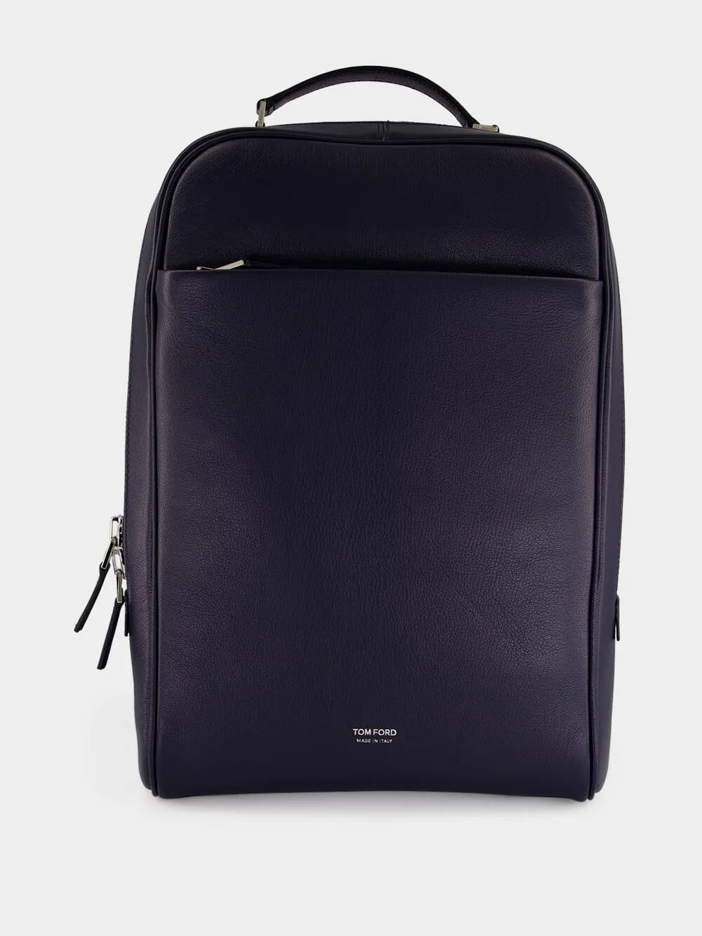 Navy Blue Grain Leather Backpack sold by Fashion Clinic