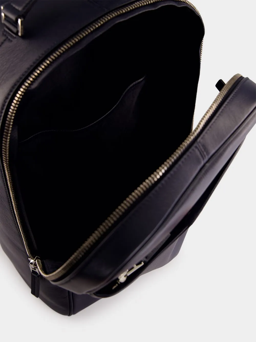 Navy Blue Grain Leather Backpack sold by Fashion Clinic product image thumbnail 5