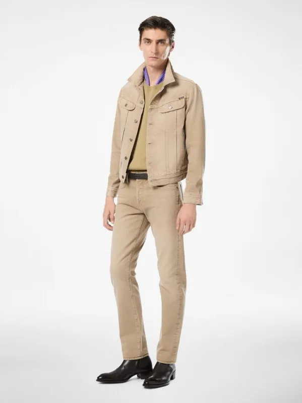 Washed Sand Icon Denim Jacket made by Tom Ford