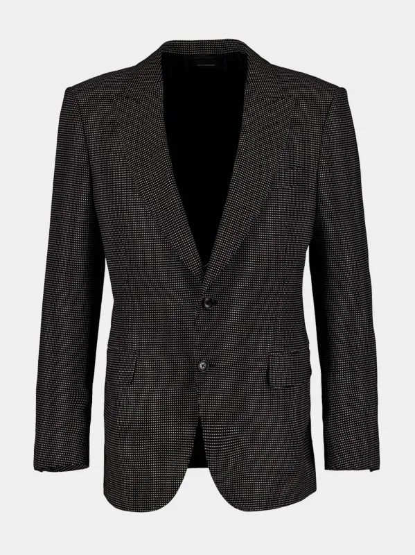 Black and White Wool Blazer made by Tom Ford