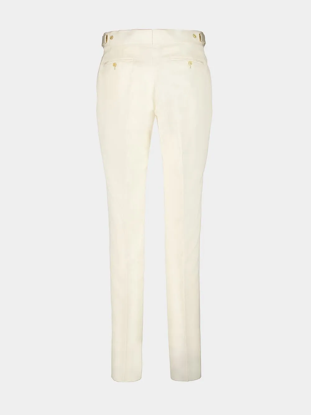 Off-White Silk Mulberry and Linen Pants sold by Fashion Clinic product image thumbnail 2