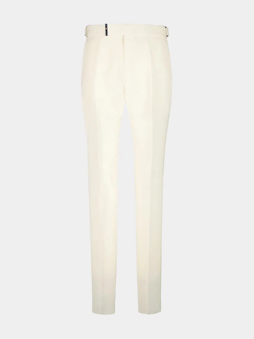 Off-White Silk Mulberry and Linen Pants sold by Fashion Clinic