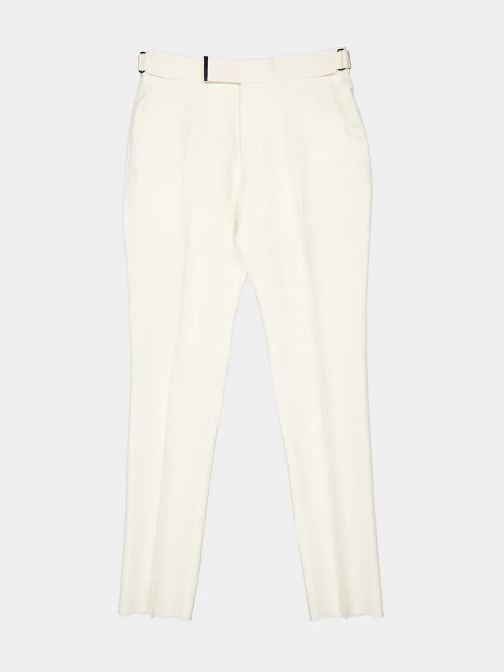 Off-White Silk Mulberry and Linen Pants sold by Fashion Clinic product image thumbnail 5