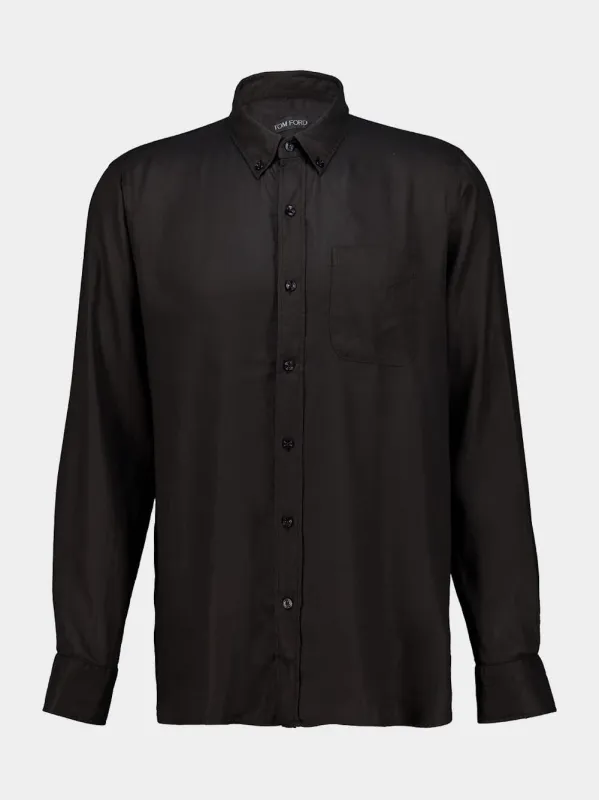 Black Slim-Fit Lyocell Shirt made by Tom Ford