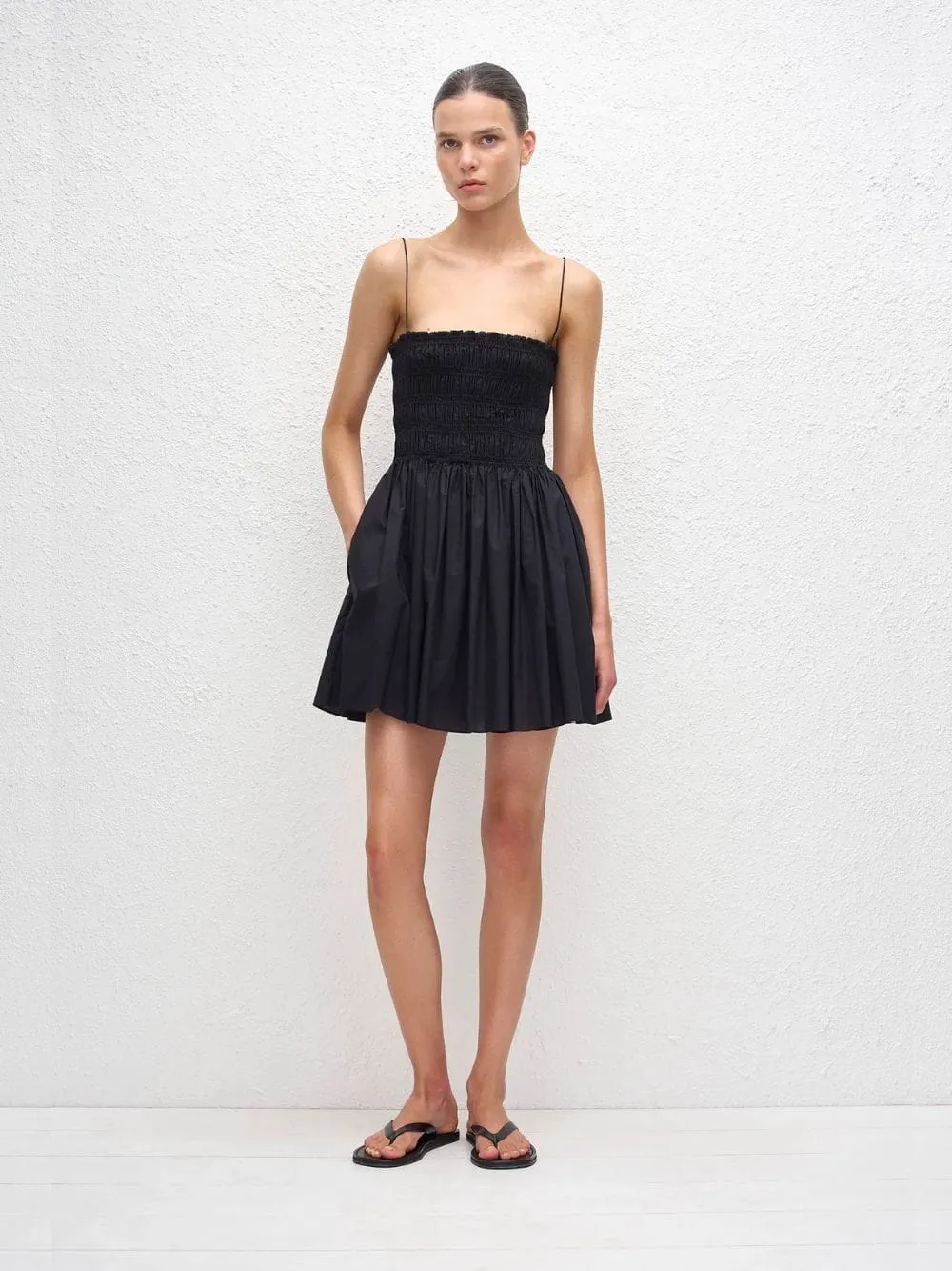 Black Shirred Bodice Mini Dress sold by Fashion Clinic product image thumbnail 2