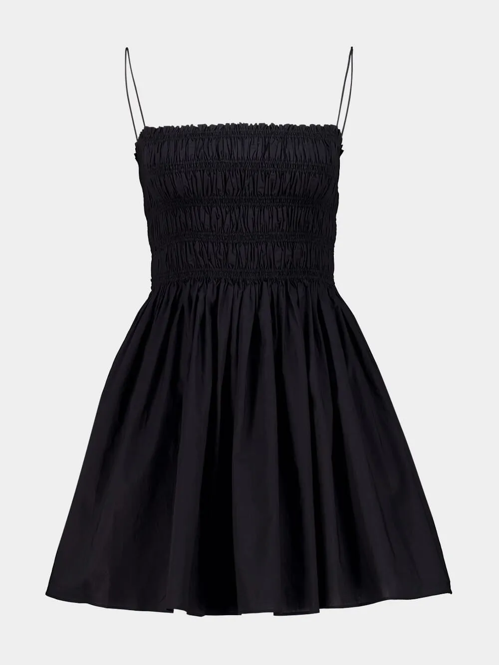 Black Shirred Bodice Mini Dress sold by Fashion Clinic