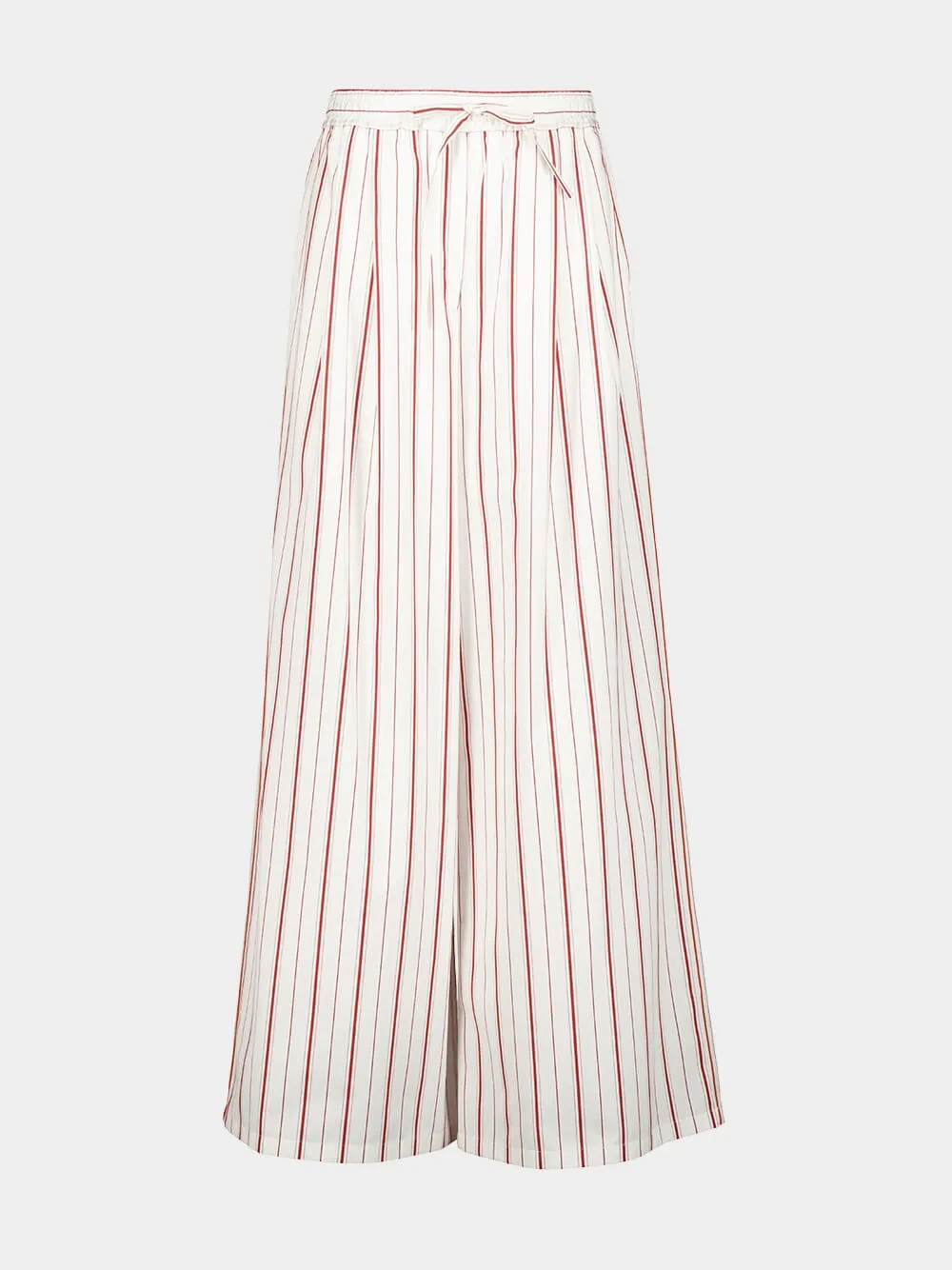 Red Striped Poplin Wide-Leg Trousers sold by Fashion Clinic product image thumbnail 2