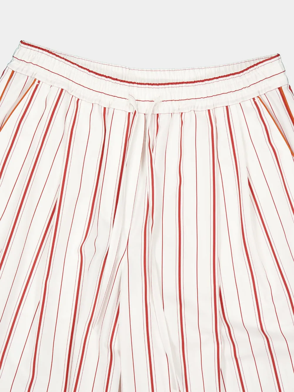 Red Striped Poplin Wide-Leg Trousers sold by Fashion Clinic product image thumbnail 5