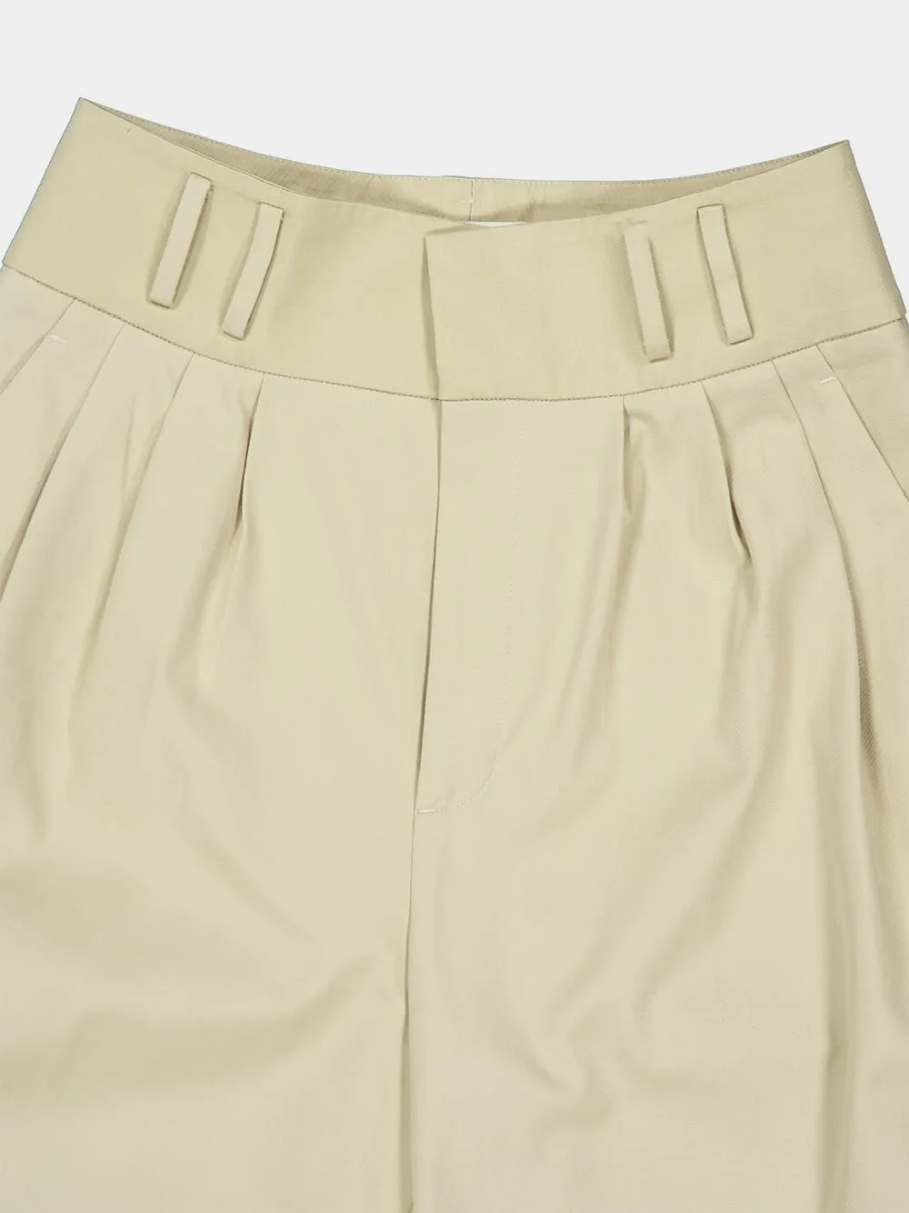 Beige Wide-Leg Cotton Trousers sold by Fashion Clinic product image thumbnail 5