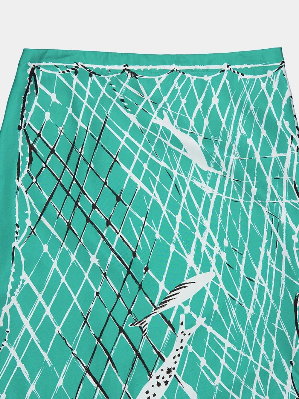 Green Fishnet Silk Maxi Skirt sold by Fashion Clinic product image thumbnail 4