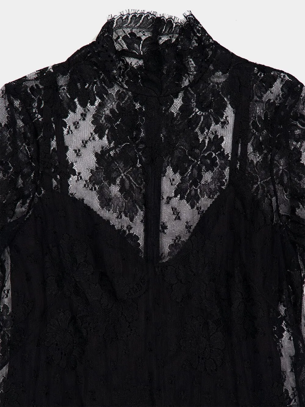 Black High Neck Lace Mini Dress sold by Fashion Clinic product image thumbnail 3