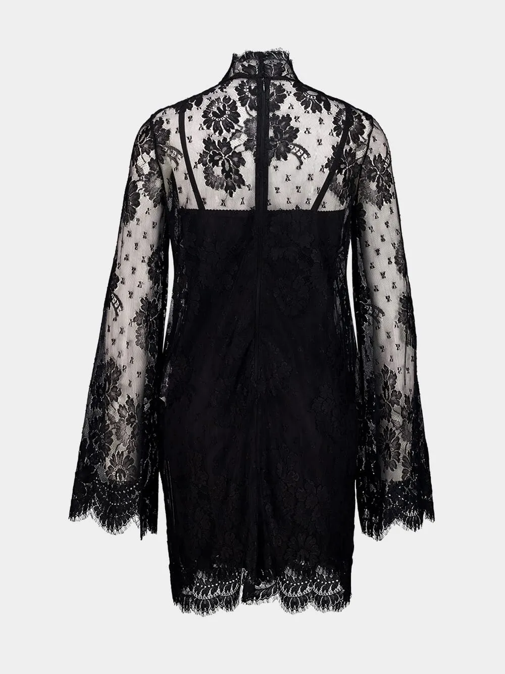 Black High Neck Lace Mini Dress sold by Fashion Clinic product image thumbnail 2