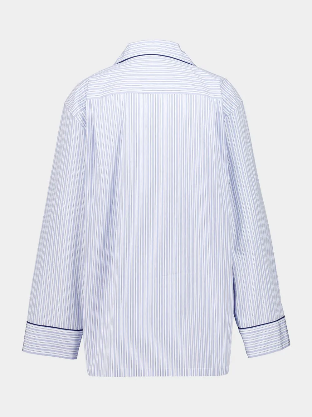 Blue Striped Vanity Cotton Silk Shirt sold by Fashion Clinic product image thumbnail 3