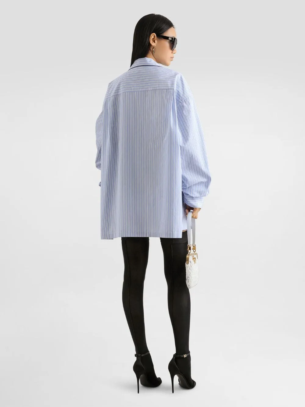 Blue Striped Vanity Cotton Silk Shirt sold by Fashion Clinic product image thumbnail 5
