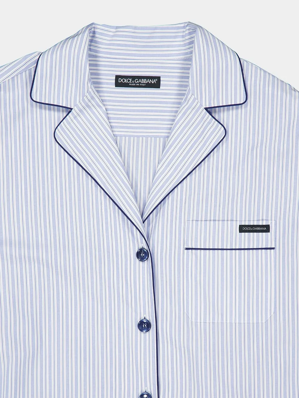 Blue Striped Vanity Cotton Silk Shirt sold by Fashion Clinic product image thumbnail 4
