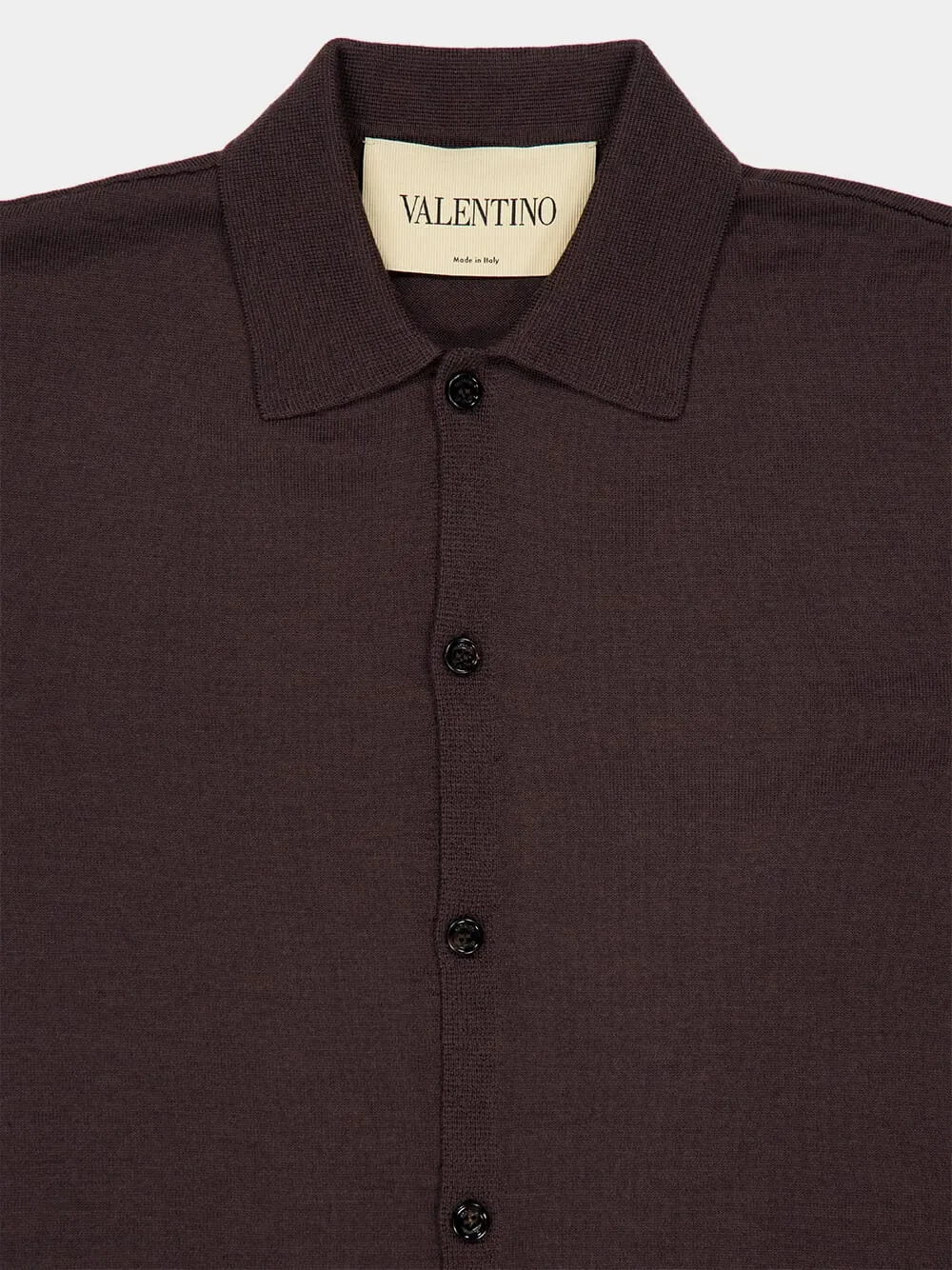 Maroon Brown Virgin Wool Cardigan sold by Fashion Clinic product image thumbnail 3