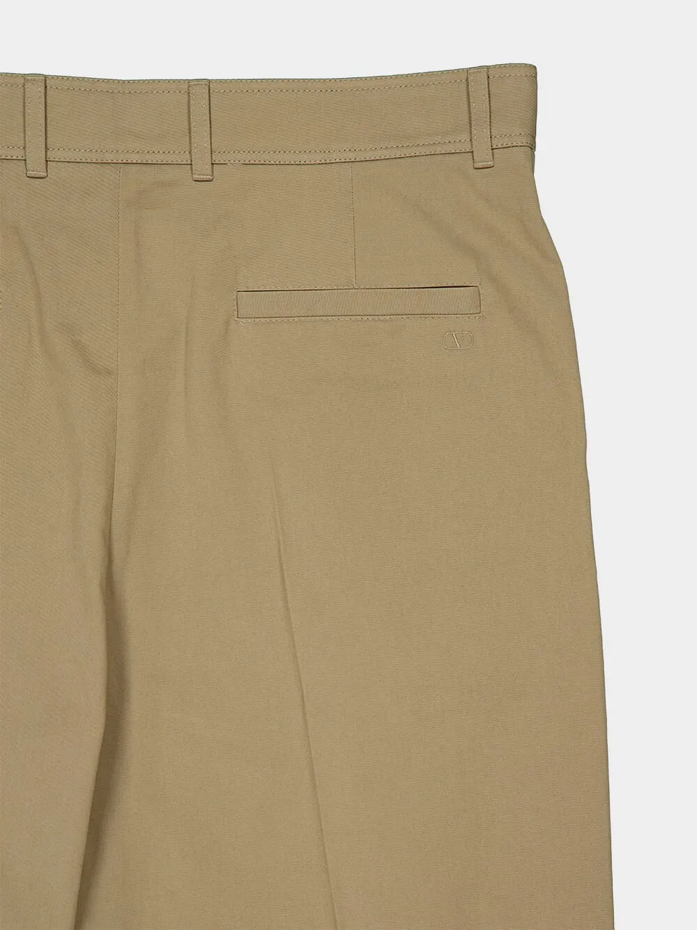 Beige Cotton Gabardine Chino Trousers sold by Fashion Clinic product image thumbnail 4