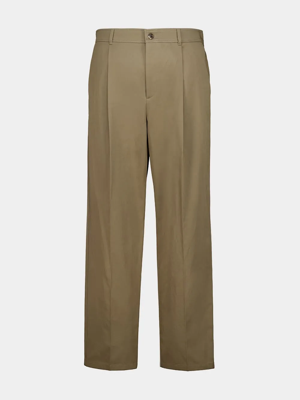 Beige Cotton Gabardine Chino Trousers sold by Fashion Clinic