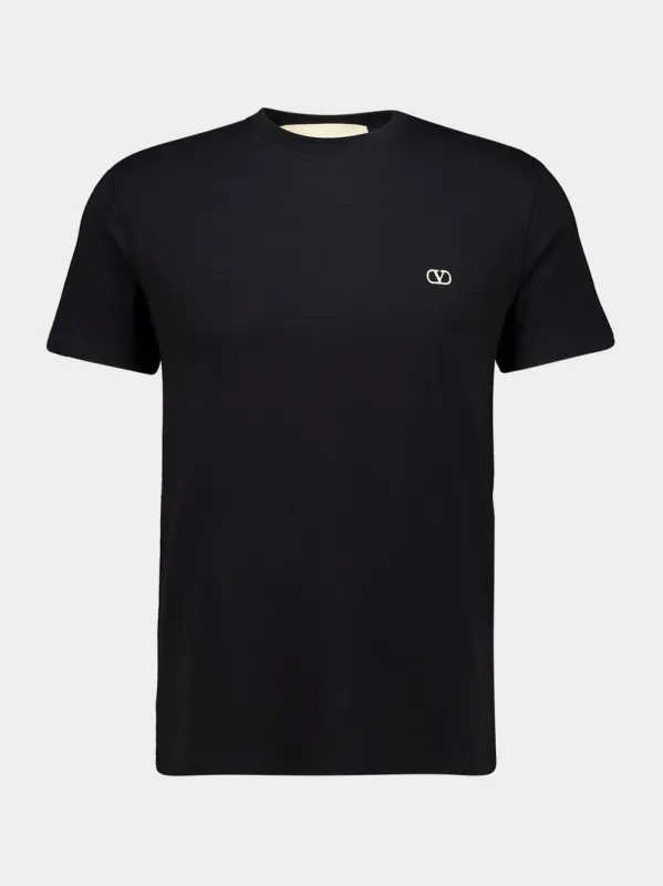 Black Cotton Regular Fit T-Shirt made by Valentino Garavani