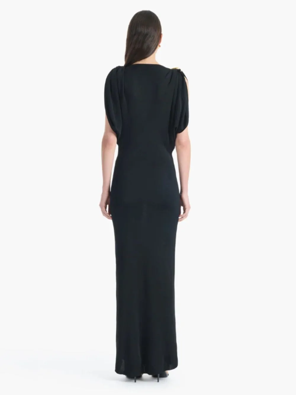 Black Henderson Draped Maxi Dress sold by Fashion Clinic product image thumbnail 3