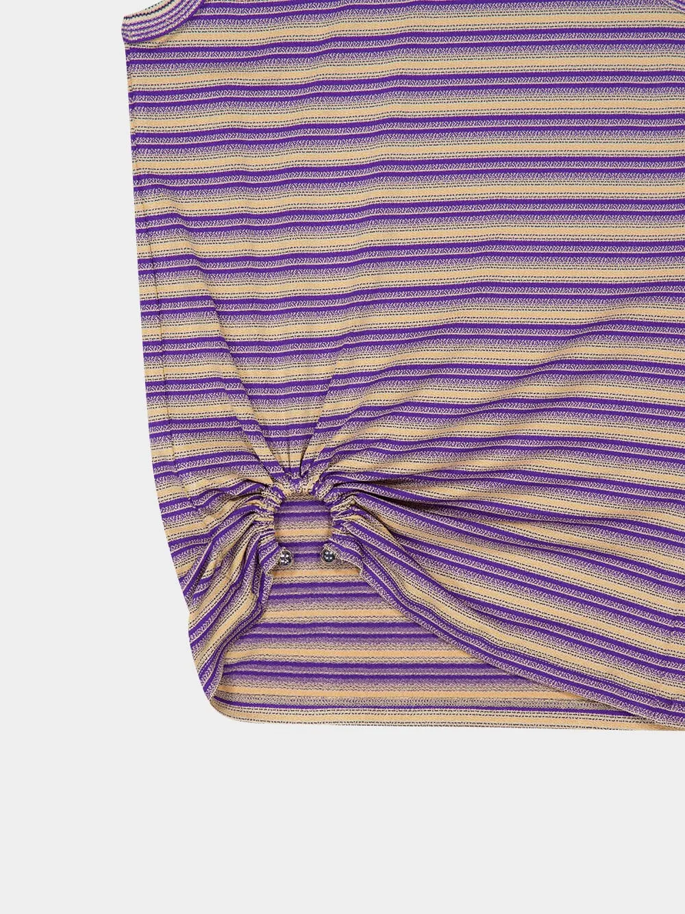 Purple Striped Viscose Jersey Tank Top with Piercing sold by Fashion Clinic product image thumbnail 3