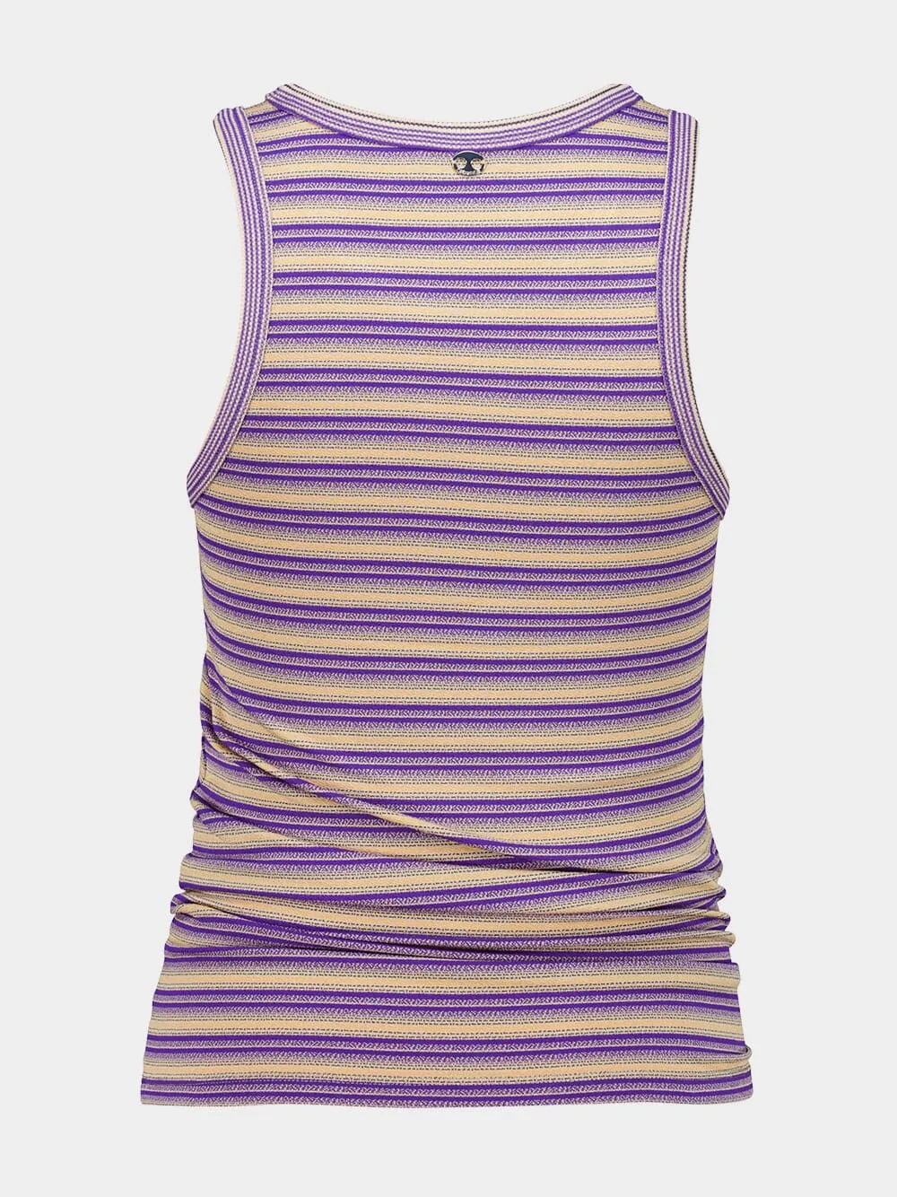 Purple Striped Viscose Jersey Tank Top with Piercing sold by Fashion Clinic product image thumbnail 2