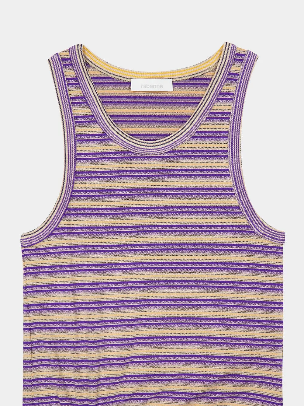Purple Striped Viscose Jersey Tank Top with Piercing sold by Fashion Clinic product image thumbnail 4