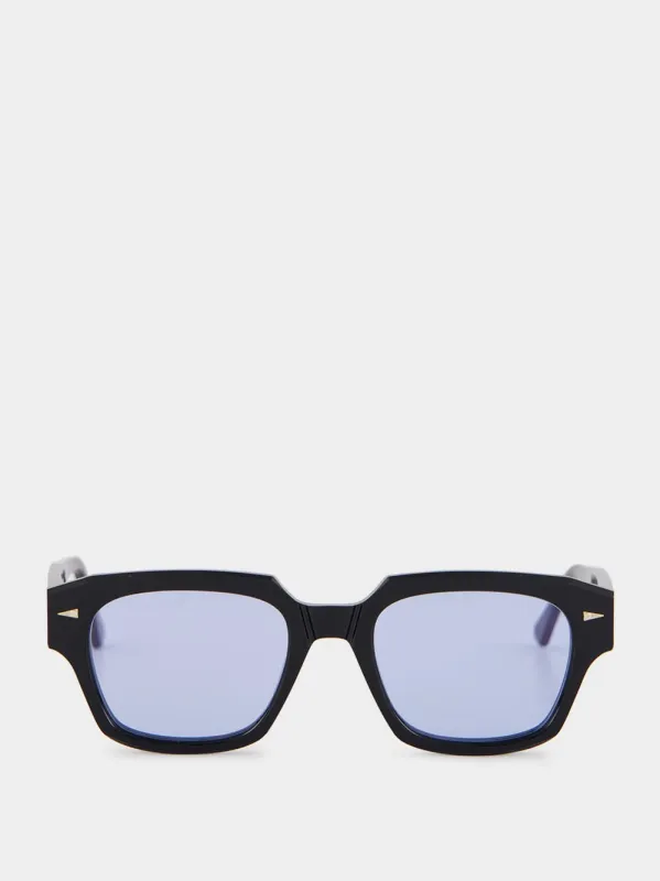 Rivoli Black and Sky Blue Sunglasses made by Ahlem Eyewear