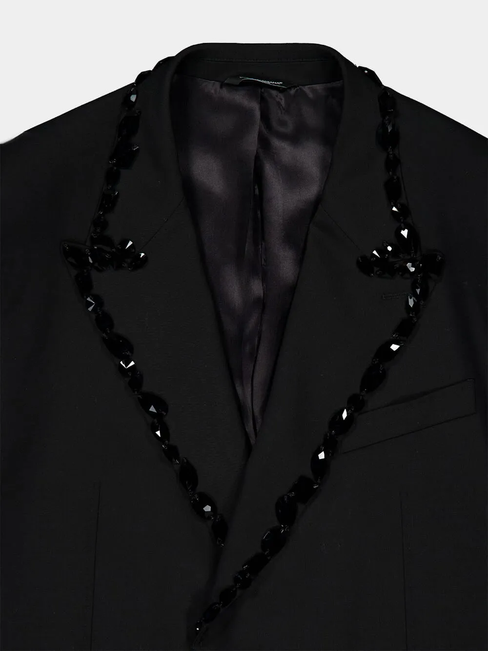Black Crystal-Embellished Wool Blazer sold by Fashion Clinic product image thumbnail 3