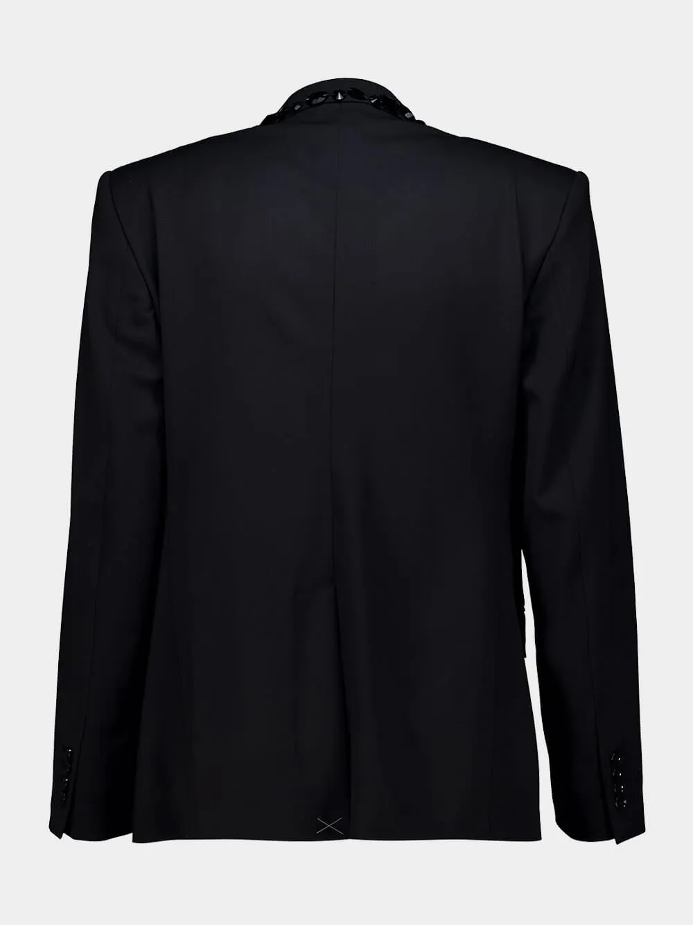 Black Crystal-Embellished Wool Blazer sold by Fashion Clinic product image thumbnail 2