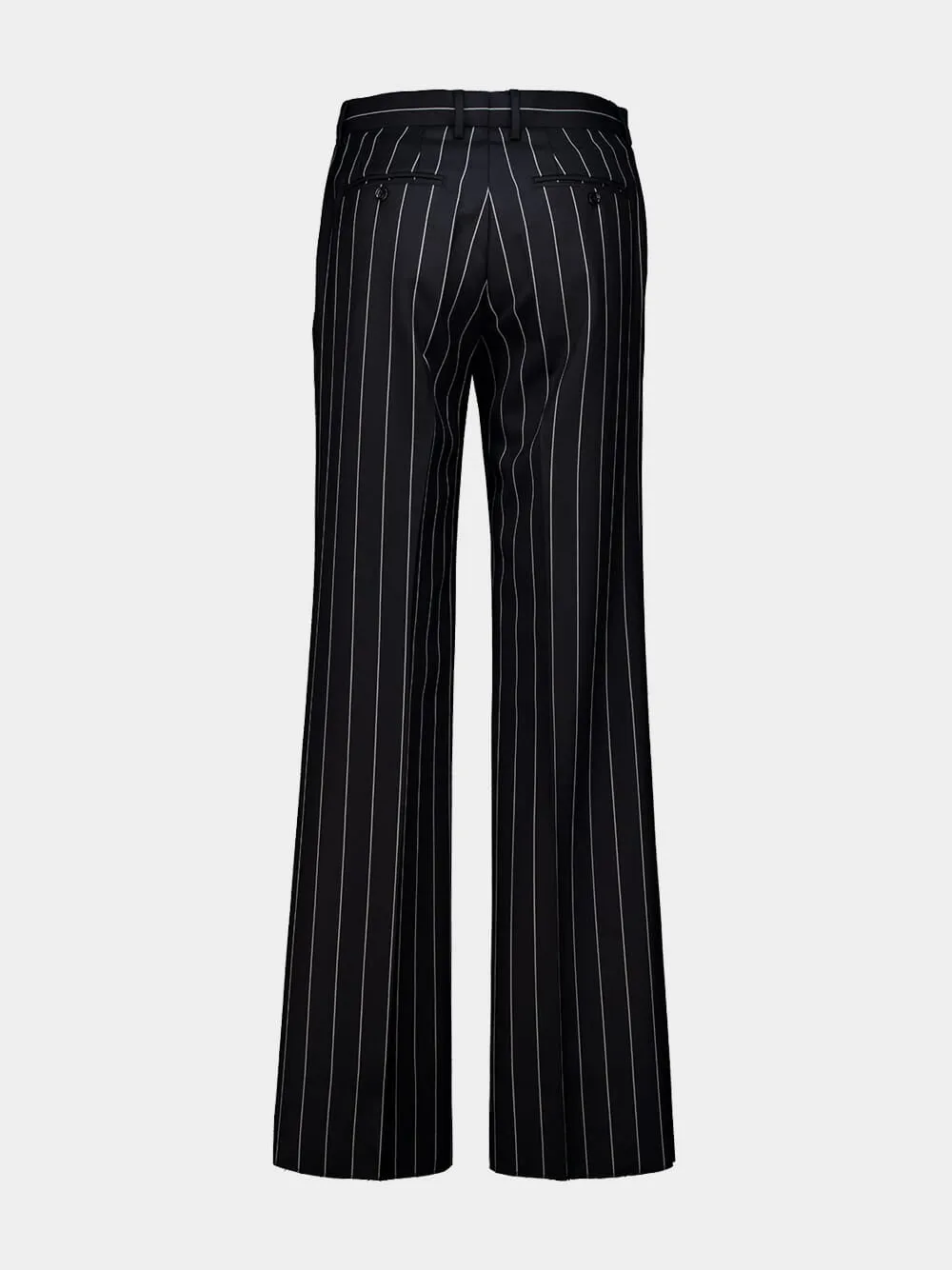 Black Pinstripe Wool Trousers sold by Fashion Clinic product image thumbnail 2
