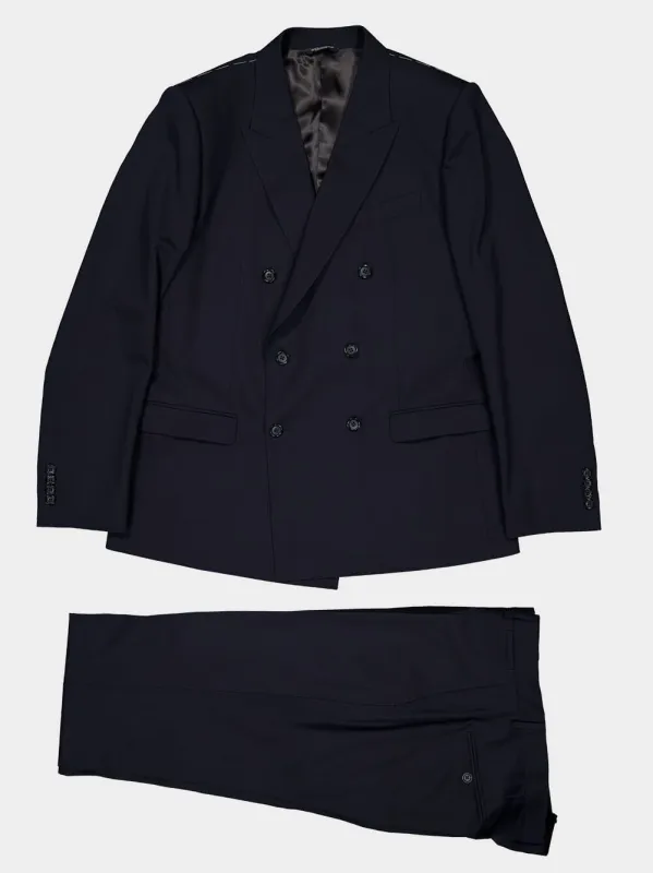 Blue Martini-Fit Double-Breasted Wool Suit made by Dolce & Gabanna