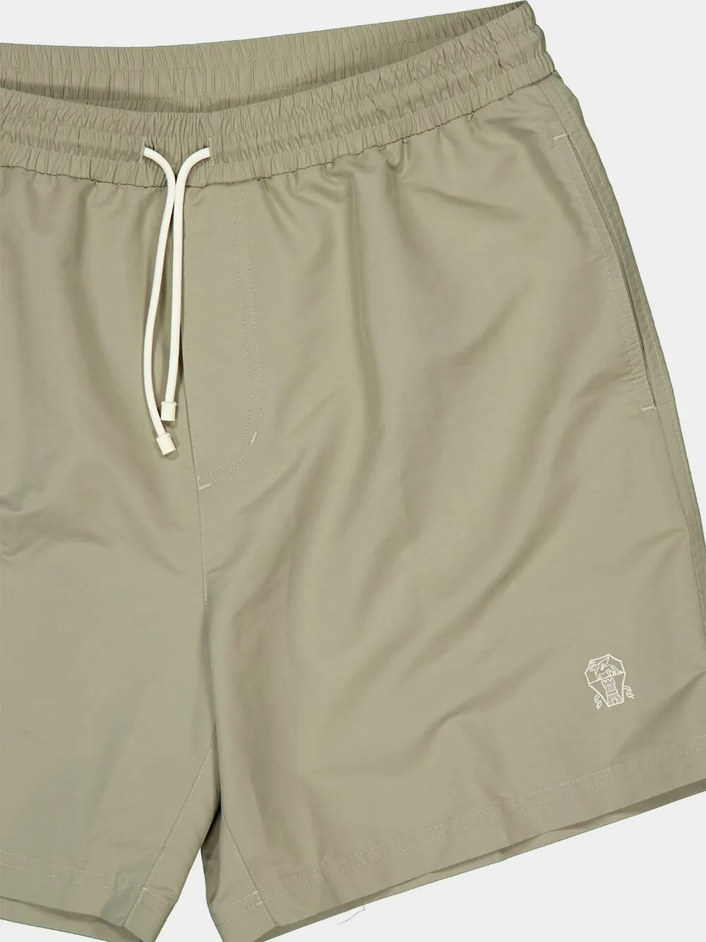 Khaki Green Nylon Swim Shorts sold by Fashion Clinic product image thumbnail 3