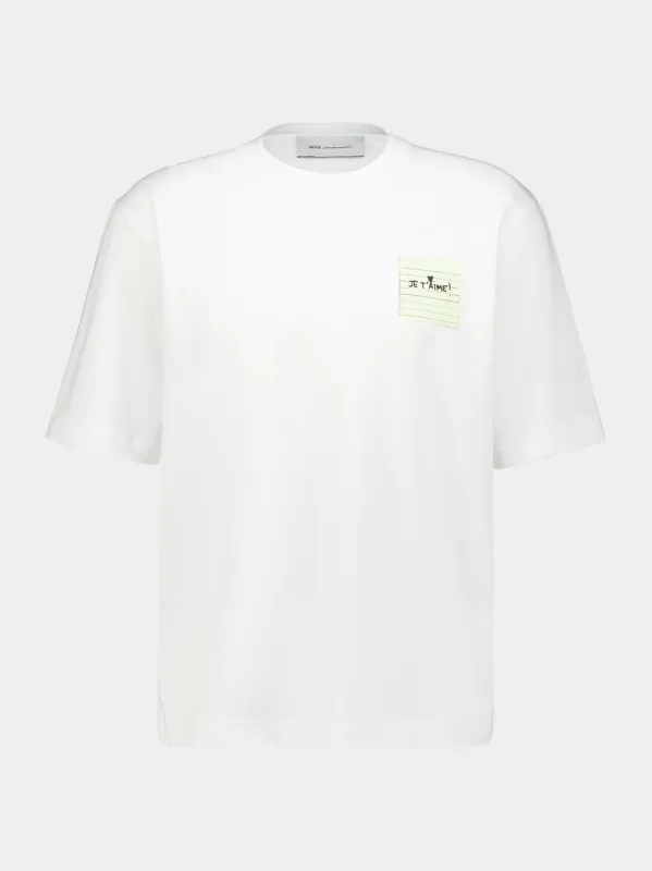 White Je T’Aime Cotton T-Shirt made by Ami
