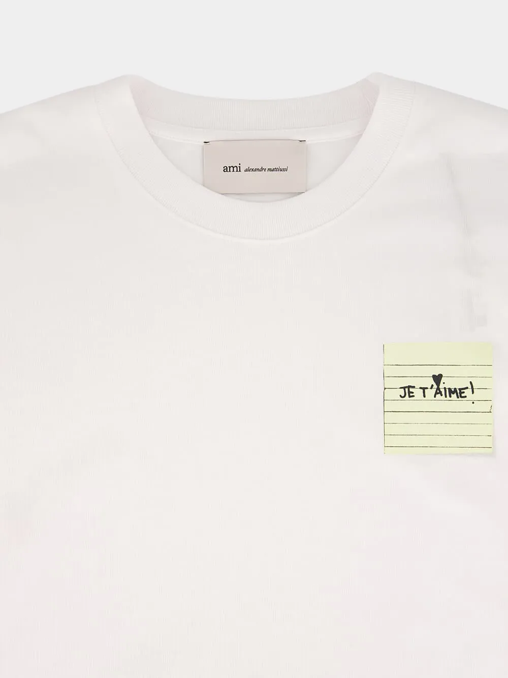 White Je T’Aime Cotton T-Shirt sold by Fashion Clinic product image thumbnail 5