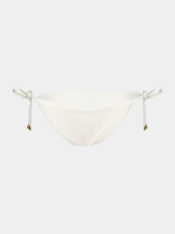 White Firenze Tie Side Bikini Bottom made by Vix