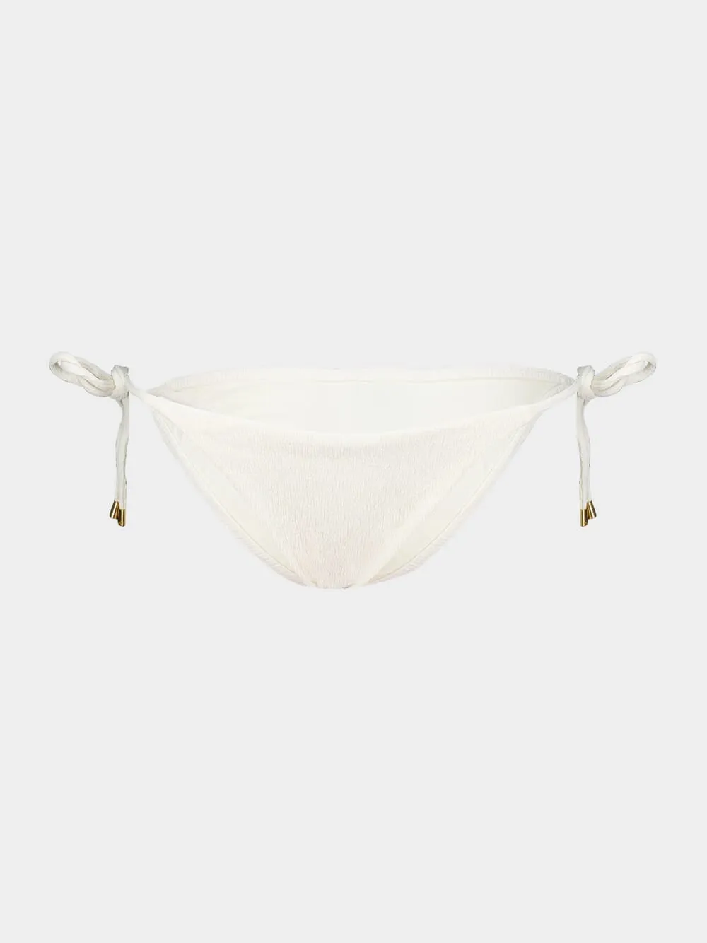 White Firenze Tie Side Bikini Bottom sold by Fashion Clinic