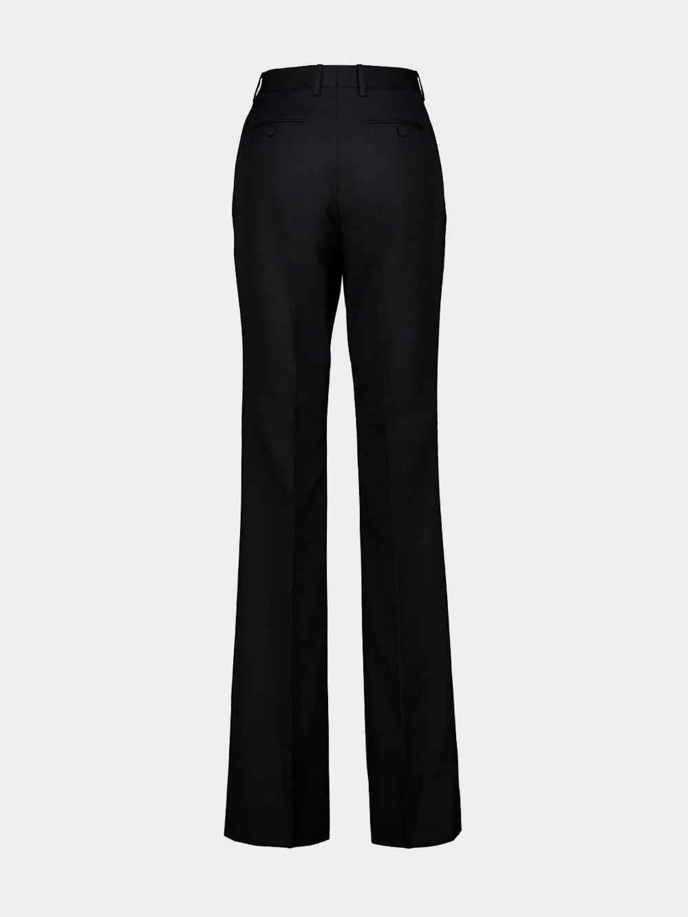 Black Wool Silk Blend Tailored Straight Pants sold by Fashion Clinic product image thumbnail 4
