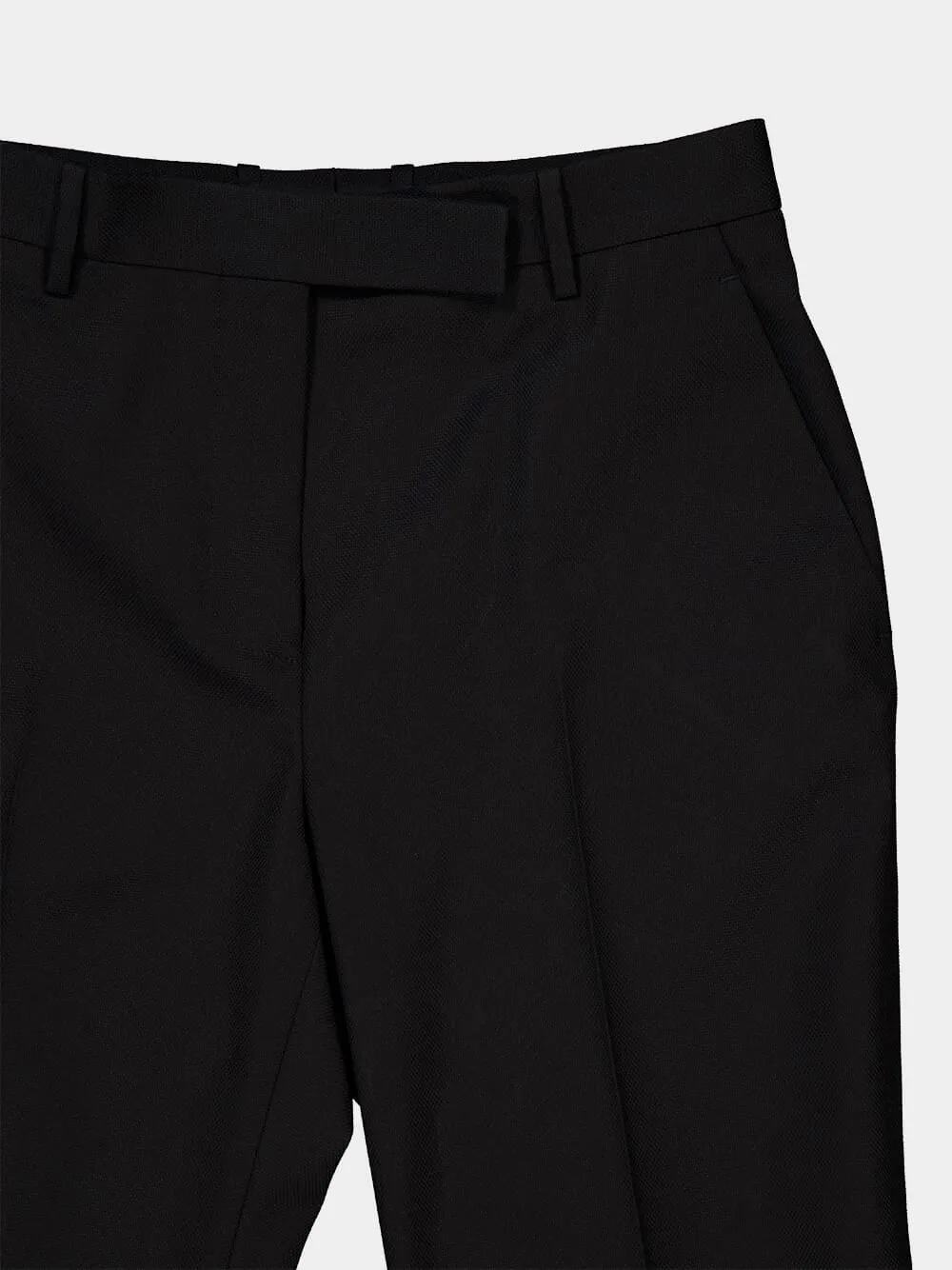 Black Wool Silk Blend Tailored Straight Pants sold by Fashion Clinic product image thumbnail 5