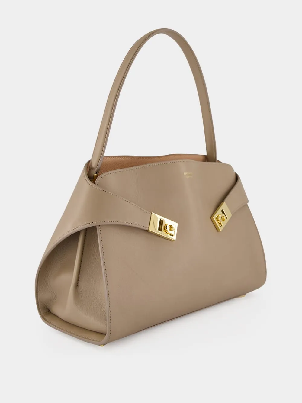 Warm Taupe Medium Hug Soft Shoulder Bag sold by Fashion Clinic product image thumbnail 5