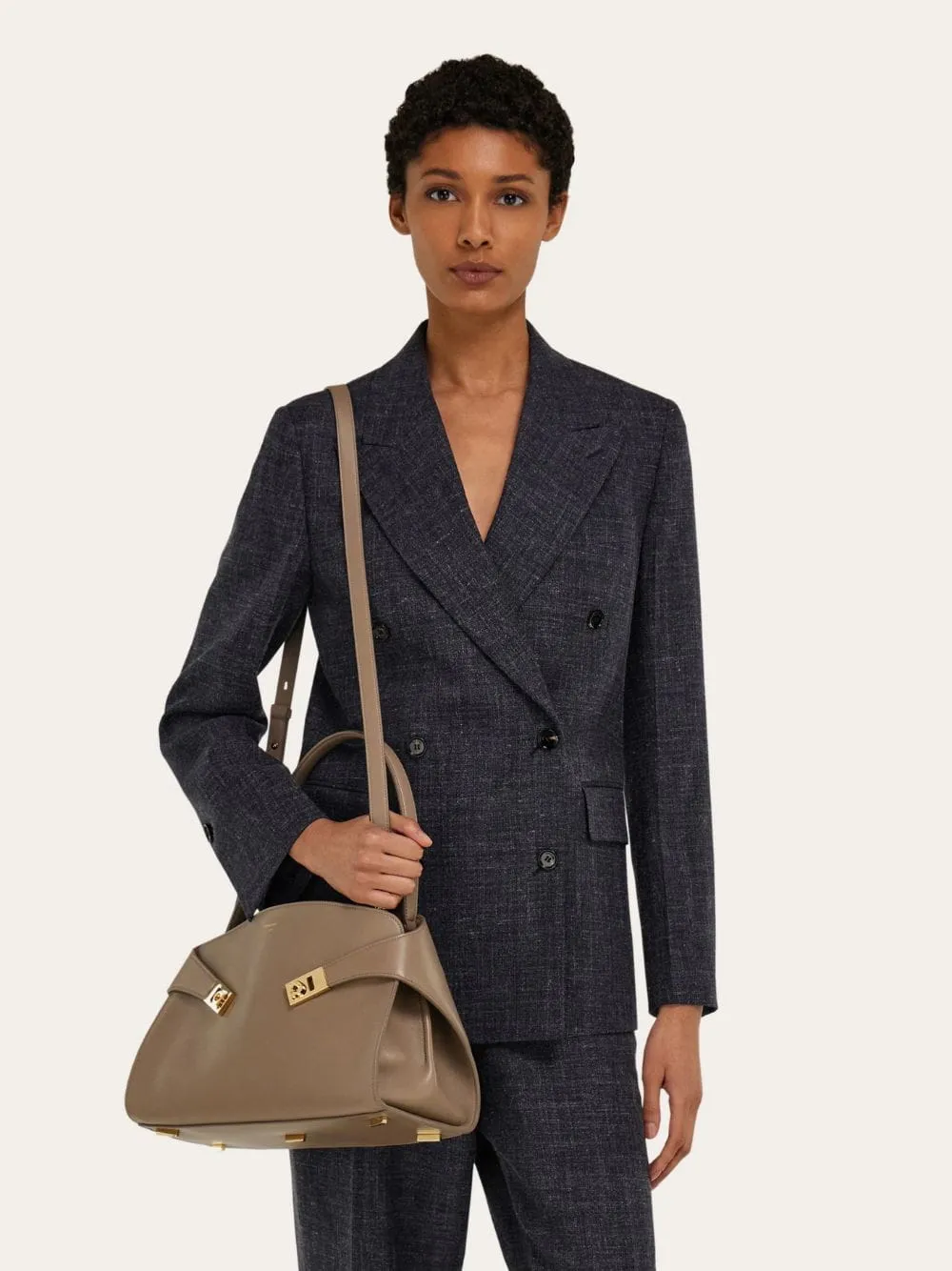 Warm Taupe Medium Hug Soft Shoulder Bag sold by Fashion Clinic product image thumbnail 4