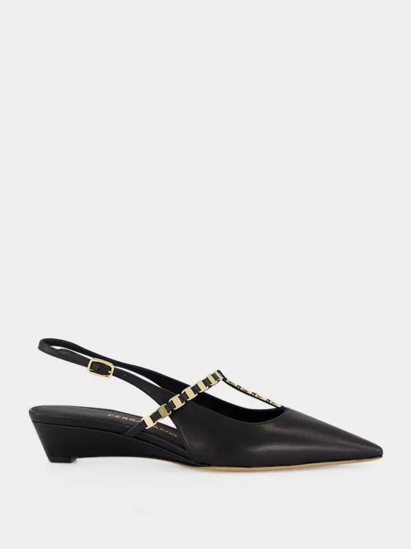 Black Ardea Slingback Pumps made by Salvatore Ferragamo