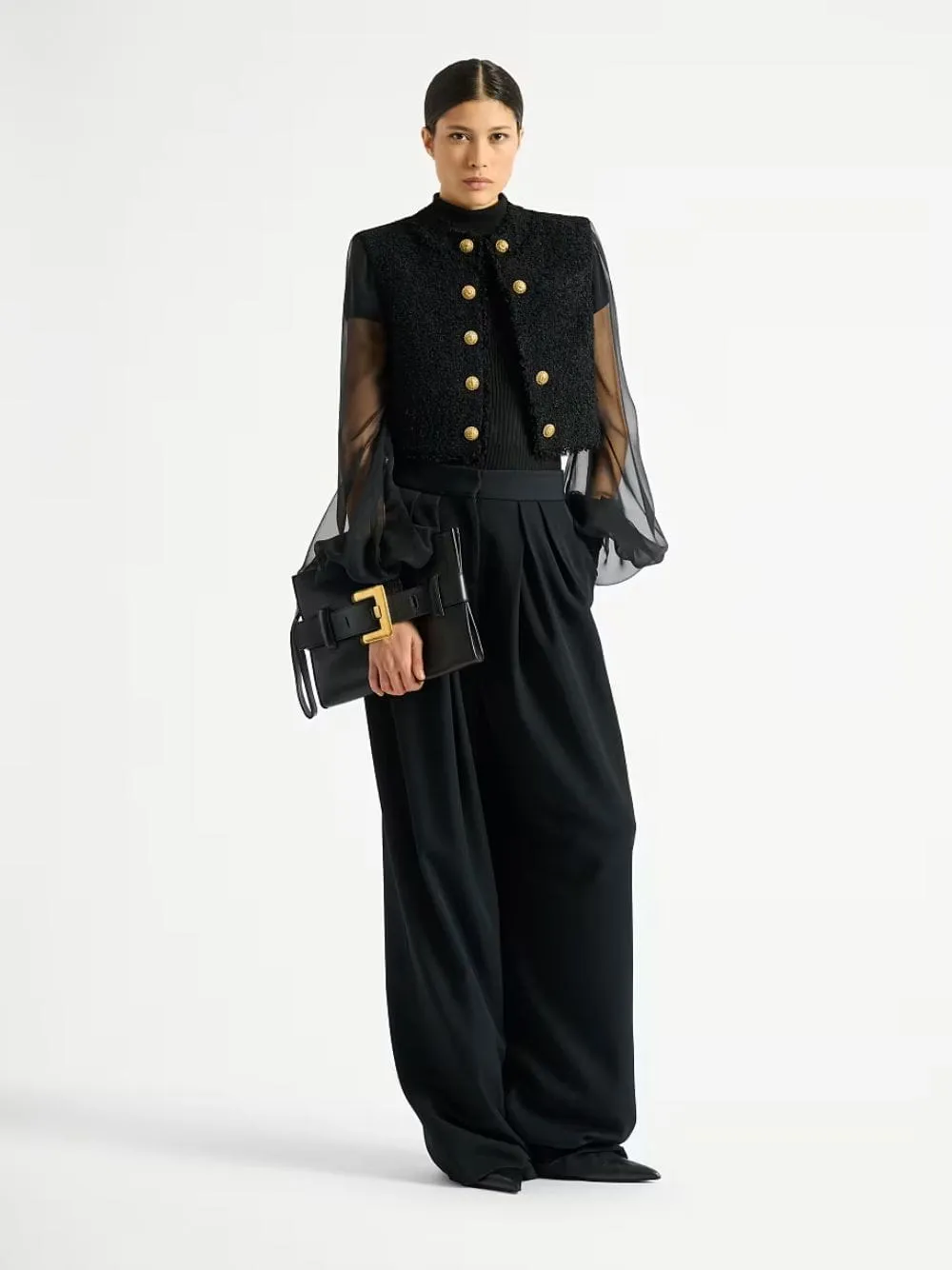 Black Anthem Smooth Leather Clutch sold by Fashion Clinic product image thumbnail 2