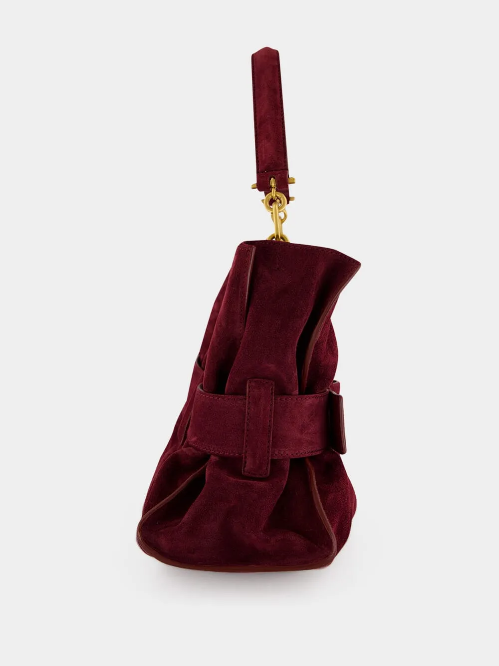 Burgundy Anthem Medium Suede Leather Bag sold by Fashion Clinic product image thumbnail 3